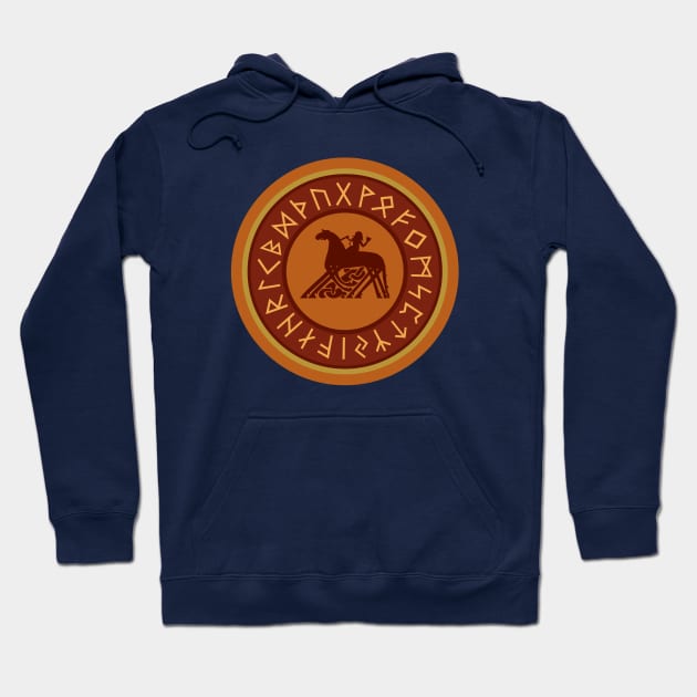 Viking Runes and Horse Rider Hoodie by RageRabbit